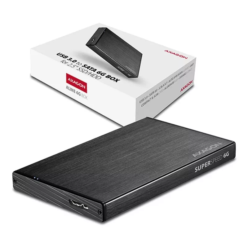 Axagon EE25-XA6 kompaktes Aluminium USB 3.2 Gen 1 - SATA 6G externes Gehäuse für 2,5 Zoll SSD/HDD