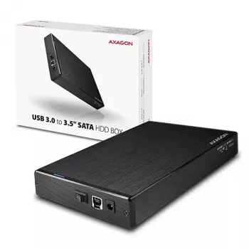 Axagon EE35-XA3 kompaktes Aluminium-USB-3.2-Gen-1-Externgehäuse SATA für 3,5-Zoll-Festplatten