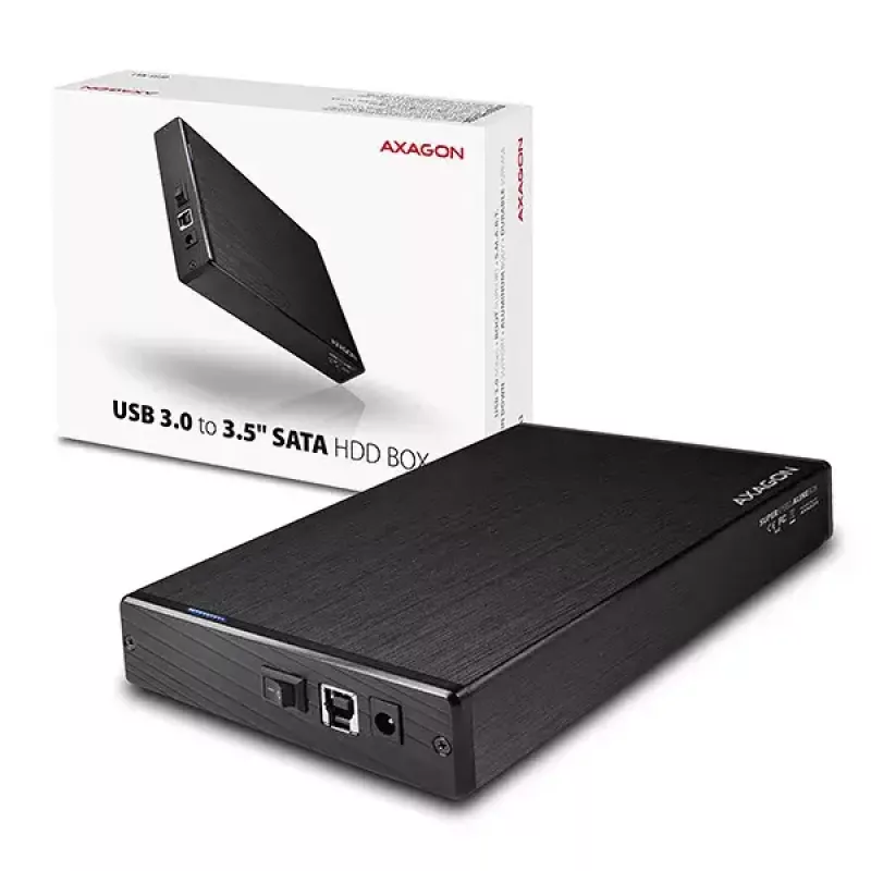 Axagon EE35-XA3 kompaktes Aluminium-USB-3.2-Gen-1-Externgehäuse SATA für 3,5-Zoll-Festplatten