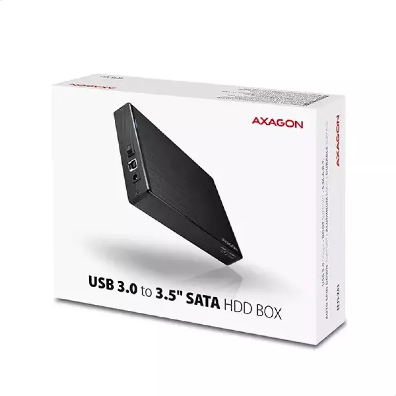 Axagon EE35-XA3 kompaktes Aluminium-USB-3.2-Gen-1-Externgehäuse SATA für 3,5-Zoll-Festplatten