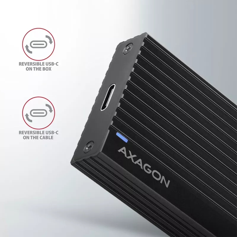 Axagon EEM2-GTR Externes USB-C 3.2 Gen 2 Metallgehäuse für M.2 NVMe SSDs