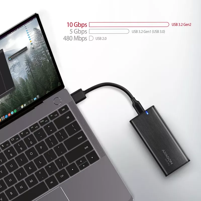 SSD-Gehäuse Axagon EEM2-SBC USB-C 3.2 Gen 2 Schwarz M.2