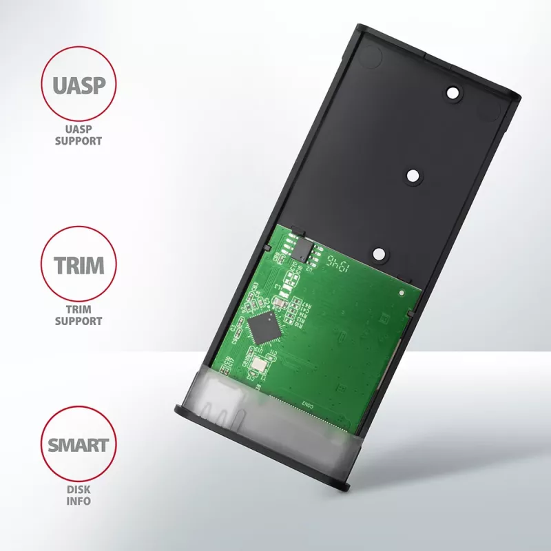 SSD-Gehäuse Axagon EEM2-SBC USB-C 3.2 Gen 2 Schwarz M.2