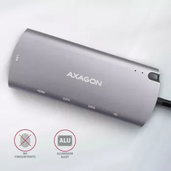 Axagon HMC-6M2 USB 3.2 Gen 1 Hub, 2x USB-A, HDMI, RJ-45, SATA M.2, PD 100W, USB-C Kabel