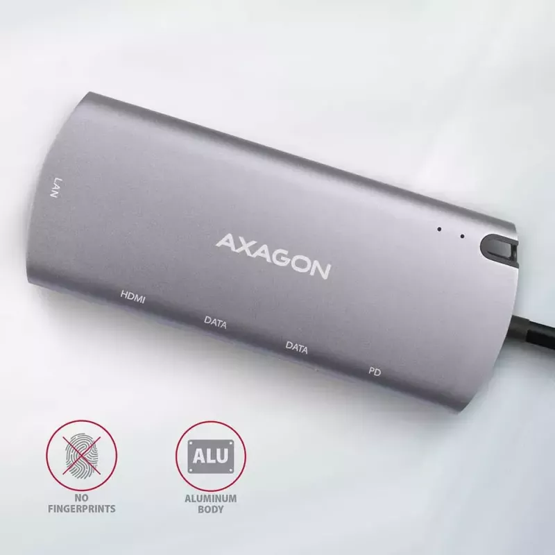 Axagon HMC-6M2 USB 3.2 Gen 1 Hub, 2x USB-A, HDMI, RJ-45, SATA M.2, PD 100W, USB-C Kabel
