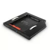 Axagon RSS-CD09 2,5 inch SSD/HDD-Einbaurahmen für DVD-Slot 9,5 mm LED ALU Schnittstellenkarten/Adapter Intern SATA