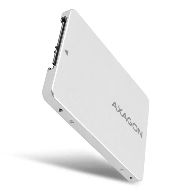 Axagon RSS-M2SD SATA - M.2 SATA SSD, interne 2,5-Zoll-ALU-Box, silber