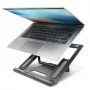 Axagon STND-L Aluminium-Ständer für Laptops, Größe 10 Zoll – 17,3 Zoll. Acht einstellbare Höhen- und Winkelpositionen. Graue Version.
