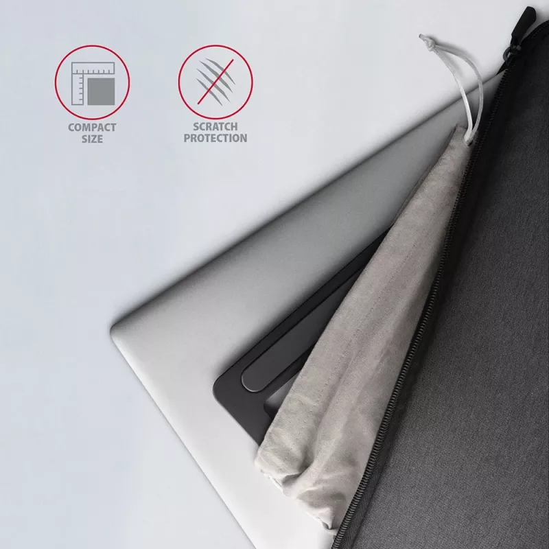 Axagon STND-L Aluminium-Ständer für Laptops, Größe 10 Zoll – 17,3 Zoll. Acht einstellbare Höhen- und Winkelpositionen. Graue Version.