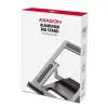 Axagon STND-L Aluminium-Ständer für Laptops, Größe 10 Zoll – 17,3 Zoll. Acht einstellbare Höhen- und Winkelpositionen. Graue Version.