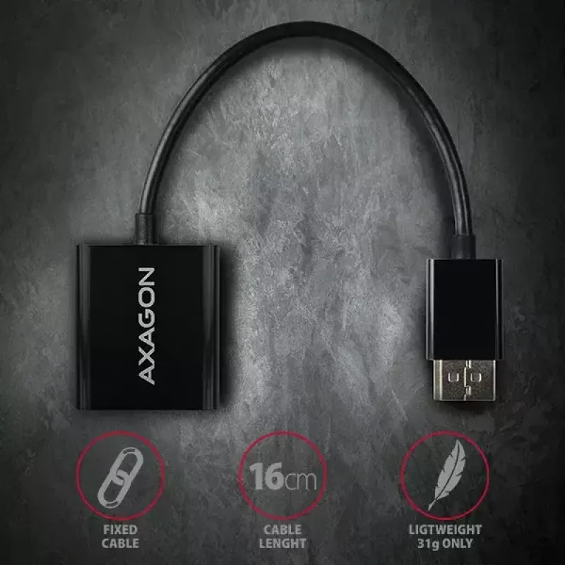 Videokabeladapter Axagon RVD-VGN DisplayPort auf VGA 0,16 m
