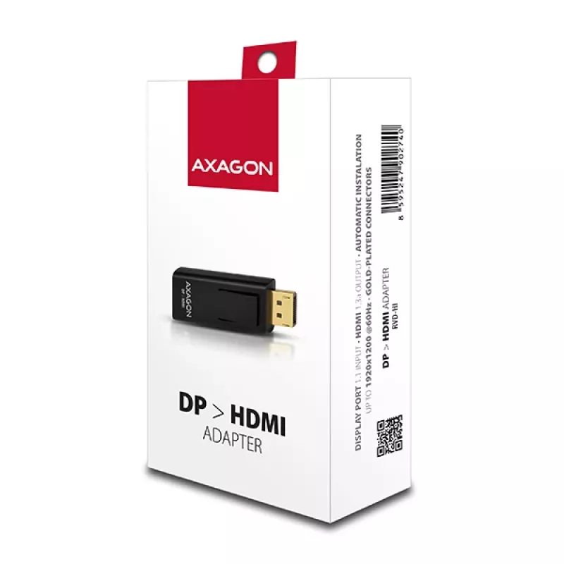 Kabel-Geschlechtswandler Axagon RVD-HI DisplayPort auf HDMI Schwarz