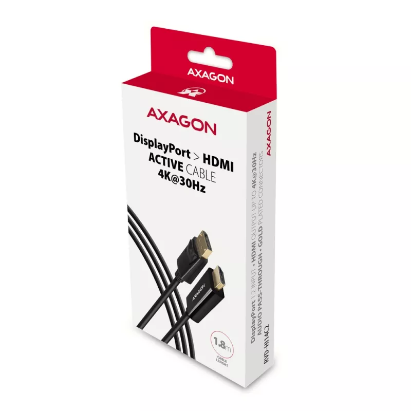 Axagon RVD-HI14C2 DisplayPort -> HDMI 1.4 Kabel 1,8m, 4K/30Hz