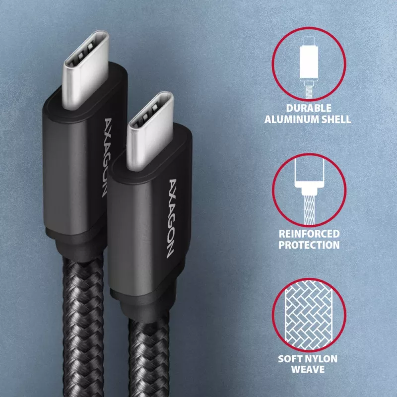 Axagon BUCM3-CM20AB SPEED USB-C <> USB-C 3.2 Gen 1 Kabel 2 m