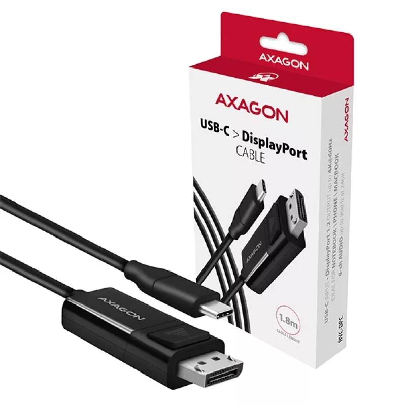 Axagon RVC-DPC USB-C -> DisplayPort Kabel 1,8m 4K/60Hz