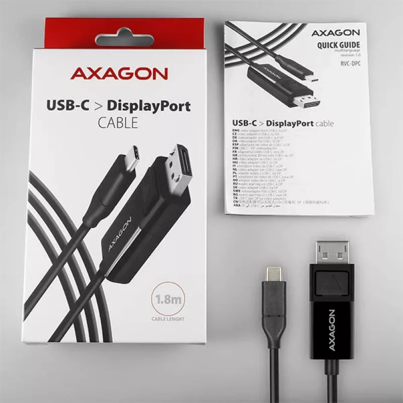 Axagon RVC-DPC USB-C -> DisplayPort Kabel 1,8m 4K/60Hz