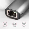 2.5 Gigabit Ethernet-Adapter AXAGON ADE-25R — USB Typ-C, 10/100/1000/2500 Mbit, 5000 Mbit/s, Aluminium, grau