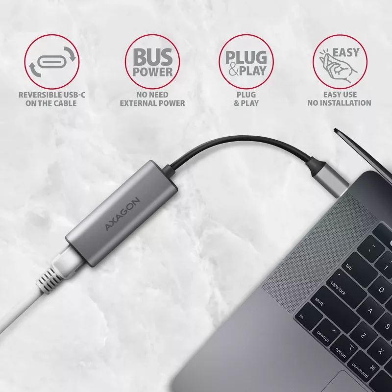 Axagon ADE-25RC SuperSpeed USB-C 2,5 Gigabit Ethernet-Adapter