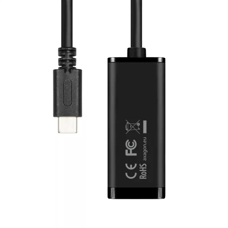 Axagon ADE-SRC USB-C Gigabit-Ethernet-Adapter, kabelgebunden, USB Typ-C, Ethernet, 1000 Mbit/s, Schwarz