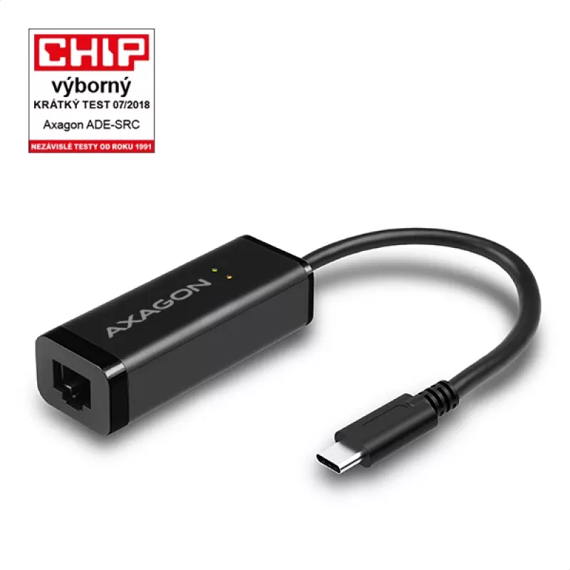 Axagon ADE-SRC USB-C Gigabit-Ethernet-Adapter, kabelgebunden, USB Typ-C, Ethernet, 1000 Mbit/s, Schwarz
