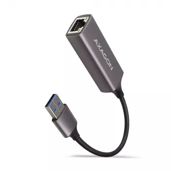 AXAGON USB 3.2 Gen 1 Type-A auf Gigabit Ethernet Adapter ADE-TR — 10/100/1000 Mbps, Metall Titan Grau, 5000 Mbit/s