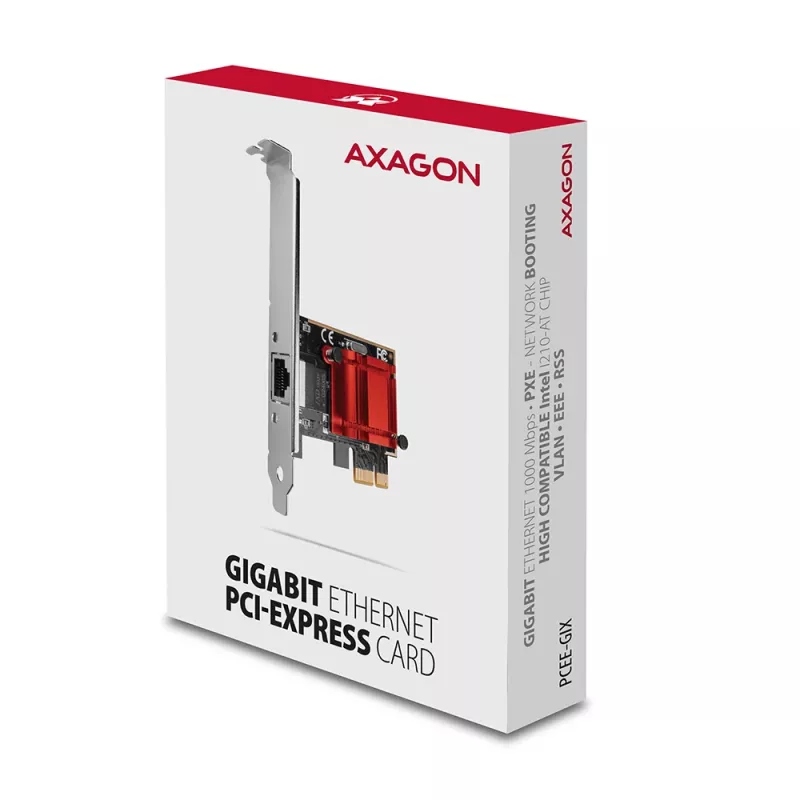 Interne Netzwerkkarte AXAGON PCEE-GIX — PCI Express, Ethernet, 5000 Mbit/s, IEEE 802.3/802.3ab/802.3u