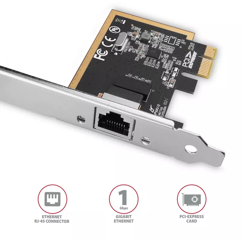 Axagon PCEE-GRF PCIe - Gigabit Ethernet Adapter Realtek 8111F inkl. SP & LP