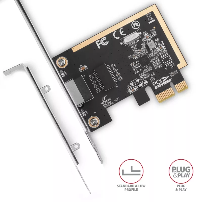 Axagon PCEE-GRF PCIe - Gigabit Ethernet Adapter Realtek 8111F inkl. SP & LP
