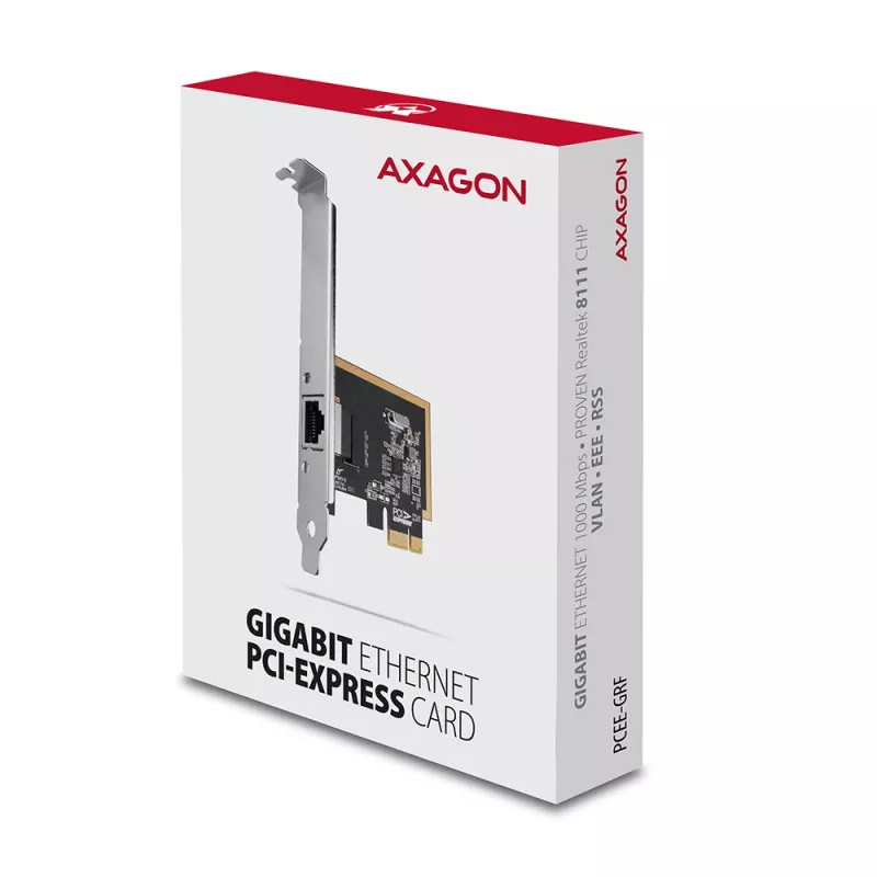 Axagon PCEE-GRF PCIe - Gigabit Ethernet Adapter Realtek 8111F inkl. SP & LP