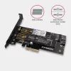 Axagon PCEM2-D PCIe x4 - M.2 NVMe M-Key + SATA B-Key Slot Adapter mit SP & LP
