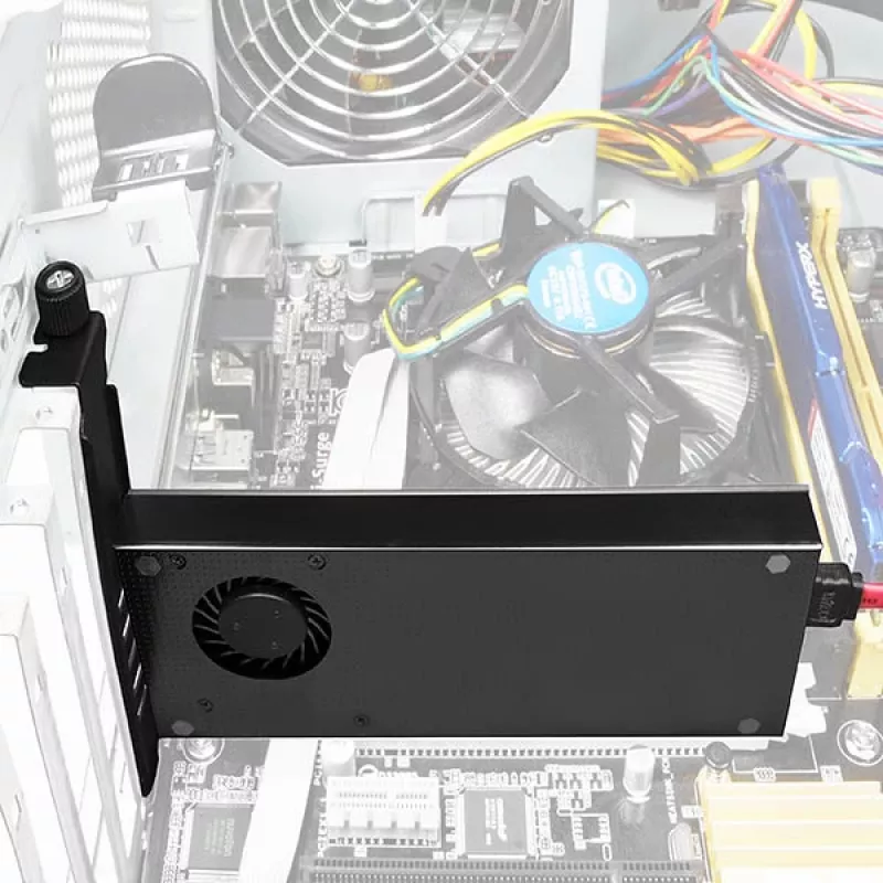 Axagon PCEM2-DC PCIe x4 - M.2 NVMe M-Key + SATA B-Key Slot Adapter mit Kühler, SP & LP