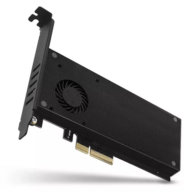Axagon PCEM2-DC PCIe x4 - M.2 NVMe M-Key + SATA B-Key Slot Adapter mit Kühler, SP & LP