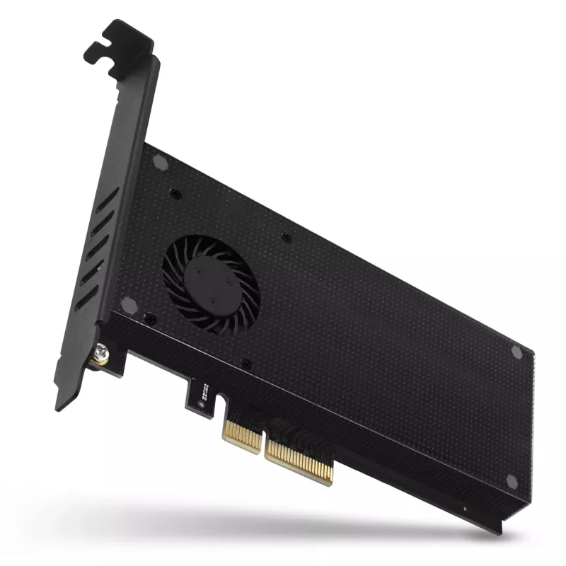 Axagon PCEM2-DC PCIe x4 - M.2 NVMe M-Key + SATA B-Key Slot Adapter mit Kühler, SP & LP