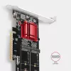 Axagon PCEM2-ND PCIe x8 - Dualer M.2 NVMe M-Key-Slot-Adapter, RAID, Dataswitch, mit SP & LP