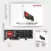 Axagon PCEM2-ND PCIe x8 - Dualer M.2 NVMe M-Key-Slot-Adapter, RAID, Dataswitch, mit SP & LP