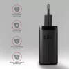 Axagon ACU-DPQ65 GaN-Wandladegerät 65W, 3 Anschlüsse (USB-A + Dual-USB-C), PD3.0/QC4+/PPS/Apple