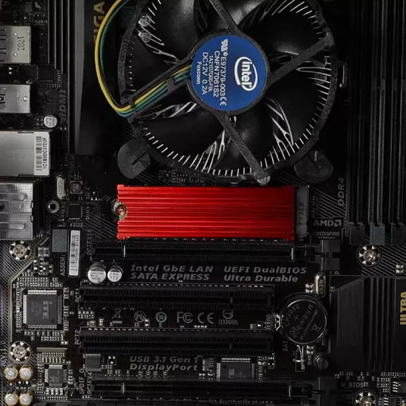 Axagon CRL-M2 Passiver Aluminium-Kühler für alle M.2 SSDs, Größe 2280, 12 mm hoch.