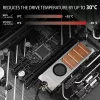 Axagon CLR-M2FAN Kupferkühlkörper mit Lüfter für einseitige und doppelseitige M.2-SSD-Laufwerke, Größe 2280, Höhe 13 mm.