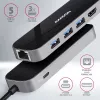 Axagon HMC-6GL USB 3.2 Gen 1 Hub, 3x USB-A, HDMI 4K/30Hz, RJ-45, PD 100W, 20 cm USB-C-Kabel