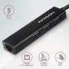USB-C Hub Axagon HMC-GL3A 3x USB-A Gbit-LAN Schwarz