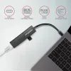 USB-C Hub Axagon HMC-GL3A 3x USB-A Gbit-LAN Schwarz