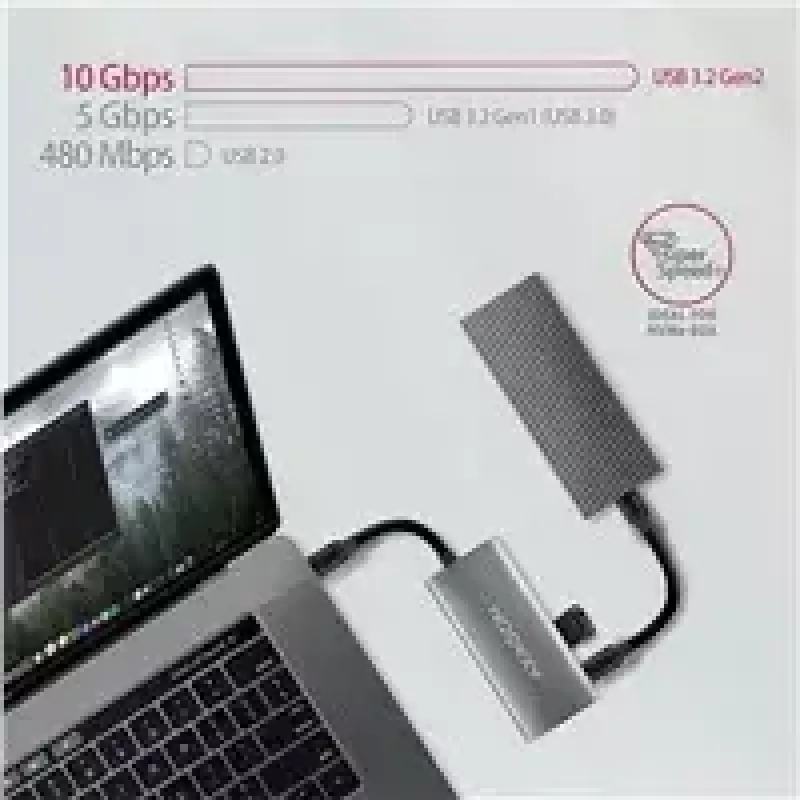 AXAGON HMC-4G2, USB-C 3.2 Gen 2 10 Gb/s Hub, Anschlüsse 2x USB-A + 2x USB-C, Kabel USB-C 13cm