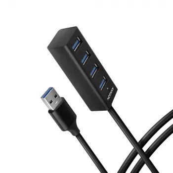 Axagon HUE-M1AL 4x USB 3.2 Gen 1 MINI-Hub, Metall, 1,2 m USB-A-Kabel