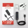 Axagon HUE-M1AL 4x USB 3.2 Gen 1 MINI-Hub, Metall, 1,2 m USB-A-Kabel