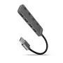 Axagon HUE-MSA Superspeed USB-A Switch Hub 4x USB 3.0 Aktiv - 20cm Schwarz USB 3.2 Gen 1 (3.1 Gen 1) Type-A 5000 Mbit/s Grau