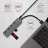 Axagon HUE-MSA Superspeed USB-A Switch Hub 4x USB 3.0 Aktiv - 20cm Schwarz USB 3.2 Gen 1 (3.1 Gen 1) Type-A 5000 Mbit/s Grau