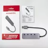 Axagon HUE-MSA Superspeed USB-A Switch Hub 4x USB 3.0 Aktiv - 20cm Schwarz USB 3.2 Gen 1 (3.1 Gen 1) Type-A 5000 Mbit/s Grau