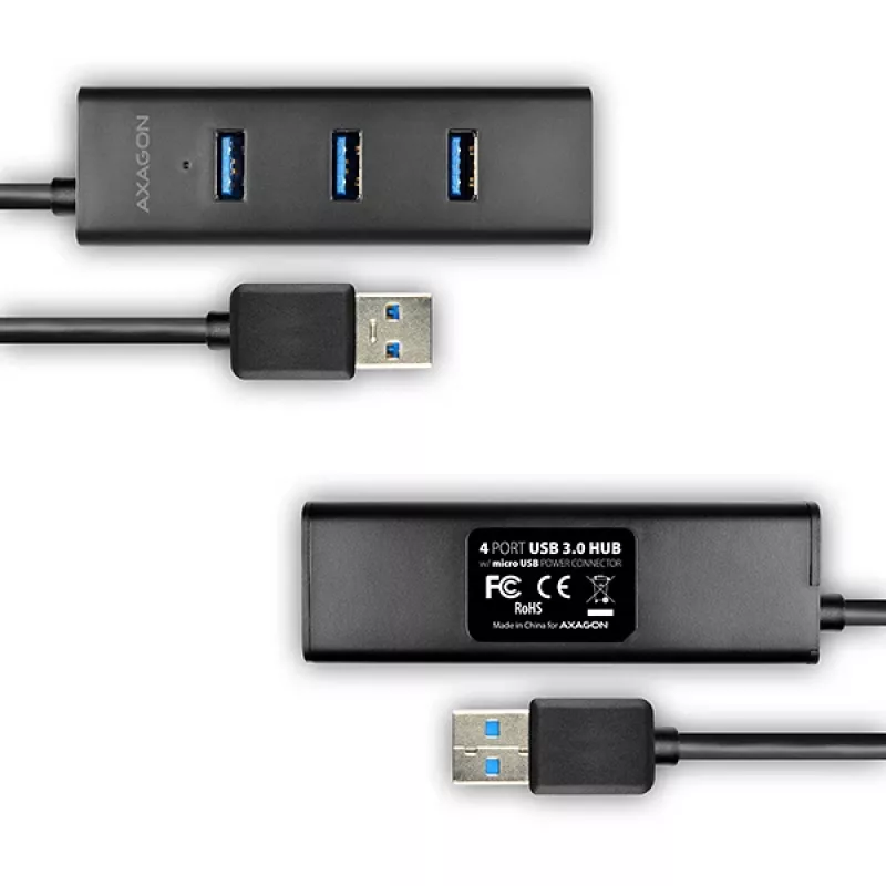 Axagon HUE-S2B 4x USB 3.0 CHARGING Hub, Stromversorgung über Micro-USB