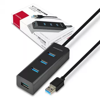 Axagon HUE-S2BL 4x USB 3.0 CHARGING Hub mit 1,2 m Kabel, Stromversorgung über Micro-USB