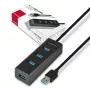 Axagon HUE-S2BL 4x USB 3.0 CHARGING Hub mit 1,2 m Kabel, Stromversorgung über Micro-USB